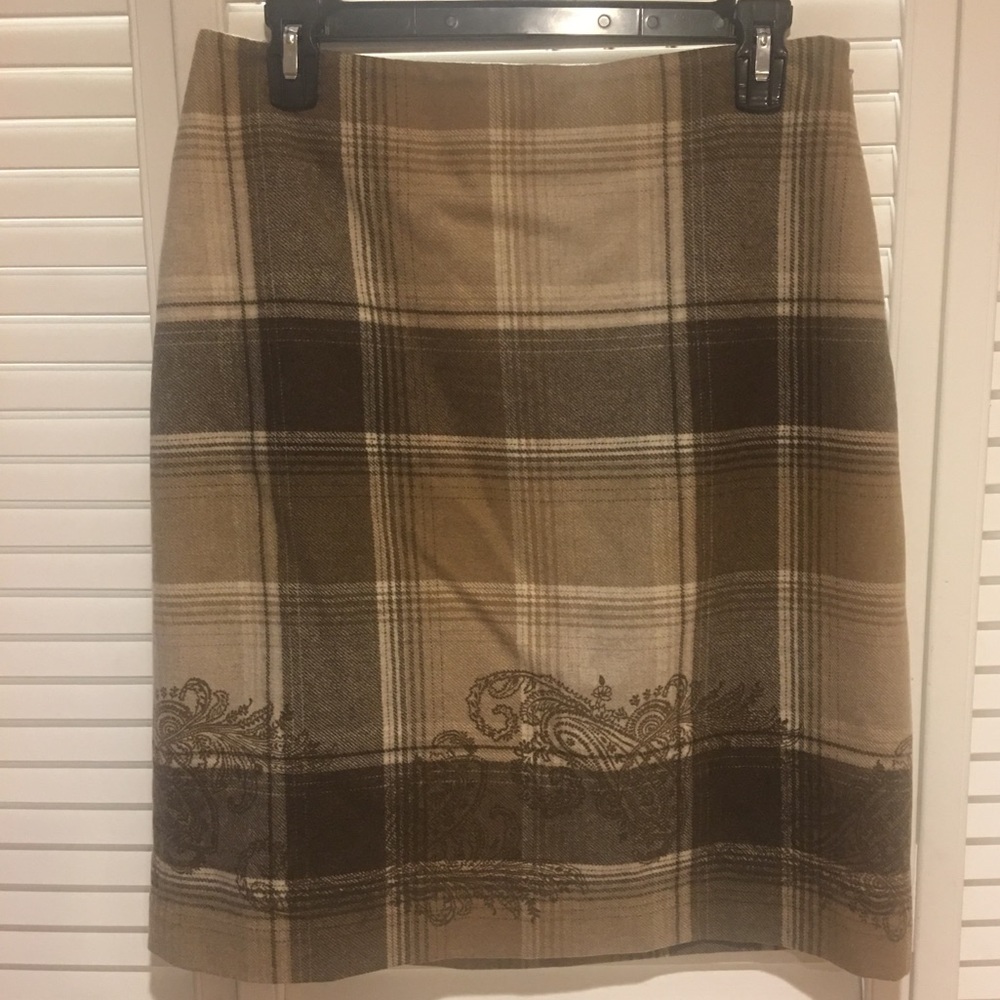 💝DONATED💝 EUC Ann Taylor Plaid Wool Pencil Skirt - Picture 4 of 8